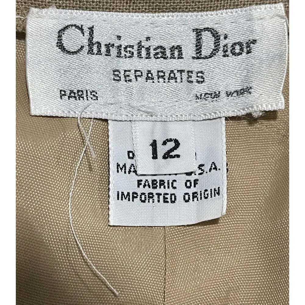 Vtg 1990's CHRISTIAN DIOR Women's Lined Caramel Dress Pants Size 12 NWT